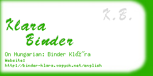 klara binder business card